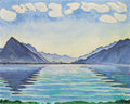 Ferdinand Hodler Lake Thun, Symmetric reflection 1905 Fine Art Print