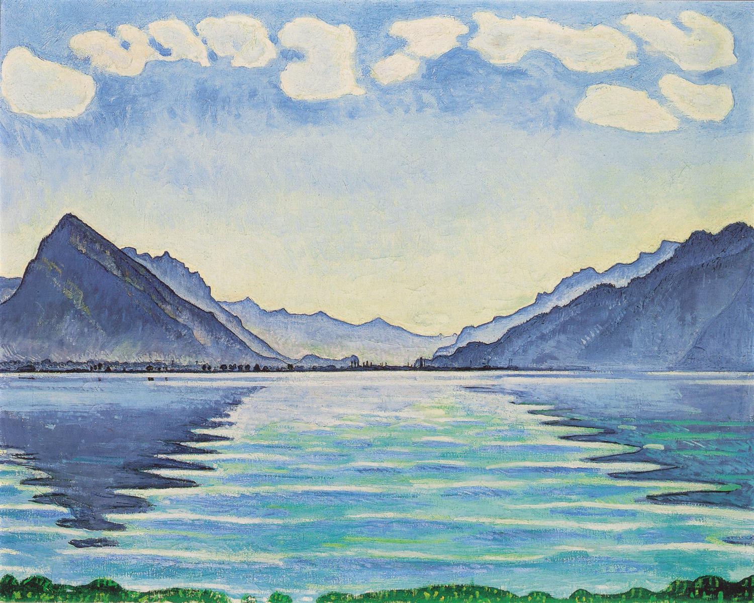 Ferdinand Hodler Lake Thun, Symmetric reflection 1905 Fine Art Print