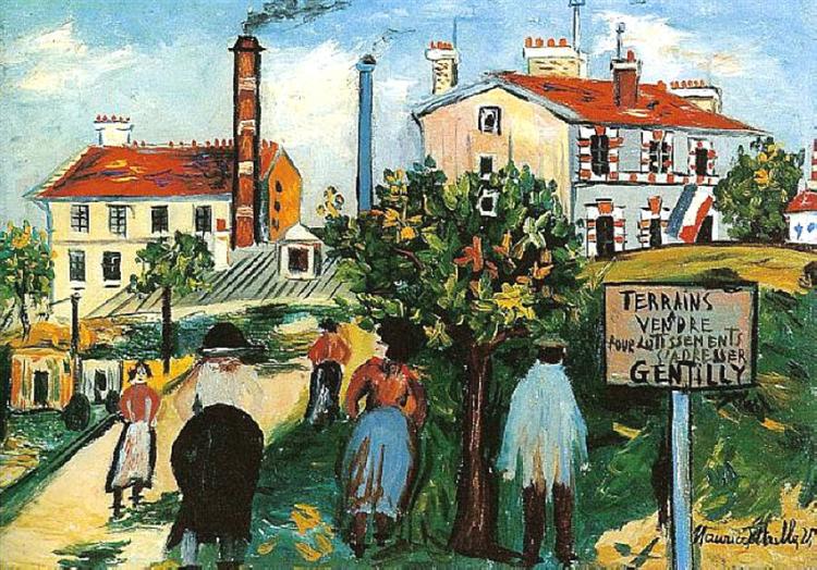 Maurice Utrillo Land sale аt Gentilly 1923 Fine Art Print