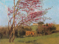 John William Godward Landscape: Blossoming Red Almond (study) 1912 Fine Art Print