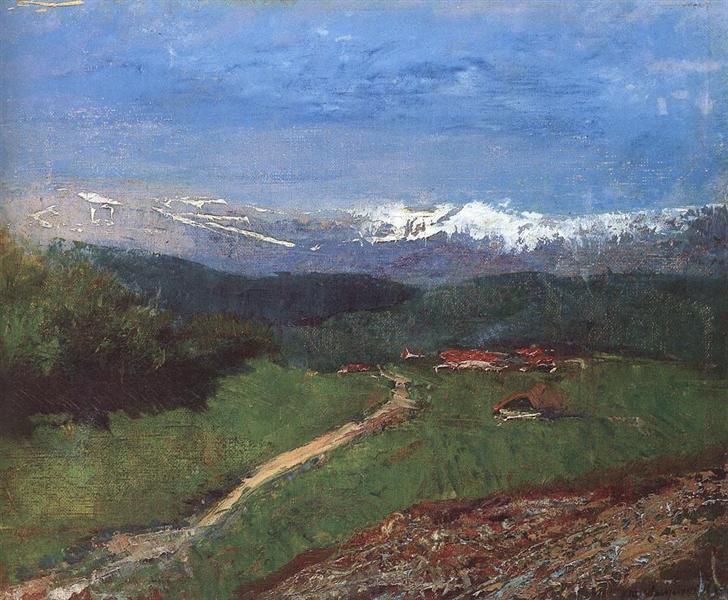 Laszlo Mednyanszky Landscape in the Alps (View from the Rax) 1900 Fine Art Print