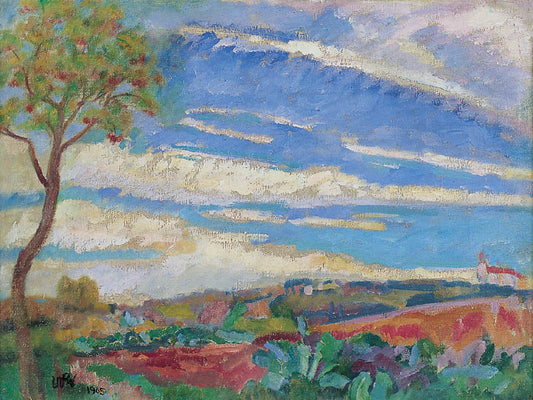 Wojciech Weiss Landscape with a Red Tree 1905 Fine Art Print