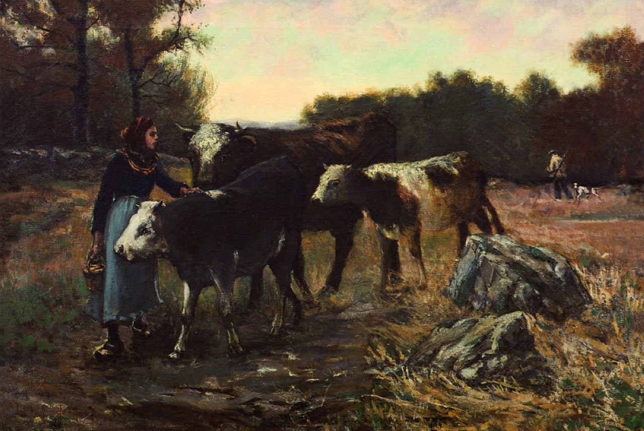 Robert Julian Onderdonk Landscape with Cattle 1910 Fine Art Print