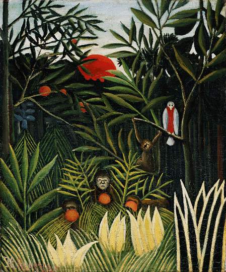 Henri Rousseau Landscape with Monkeys 1908 Fine Art Print