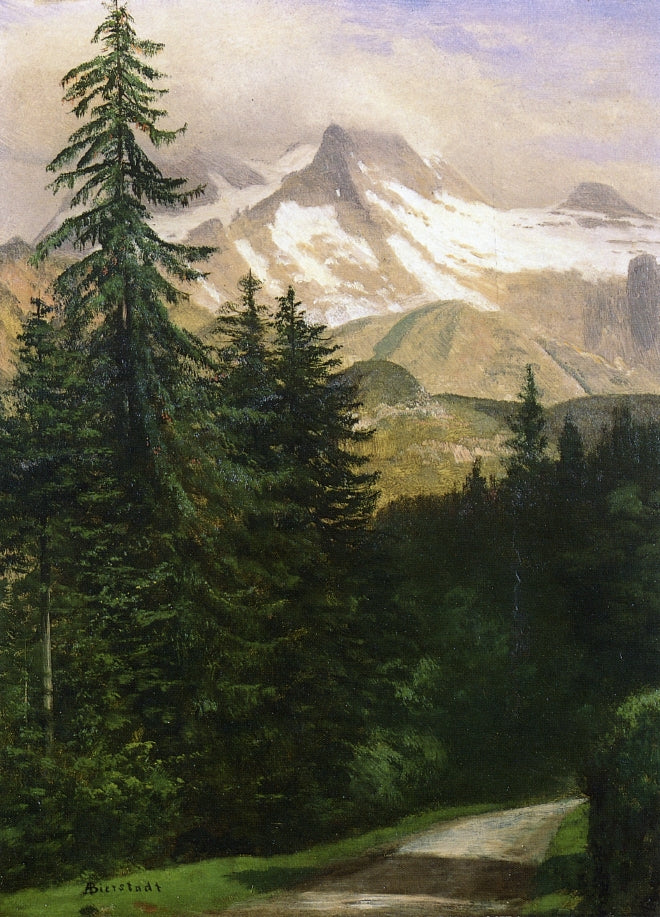 Albert Bierstadt Landscape with Snow Capped Mountains 1863 Fine Art Print