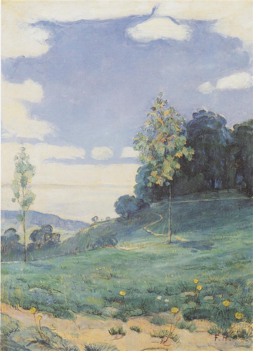 Ferdinand Hodler Landscape with two small trees 1893 Fine Art Print