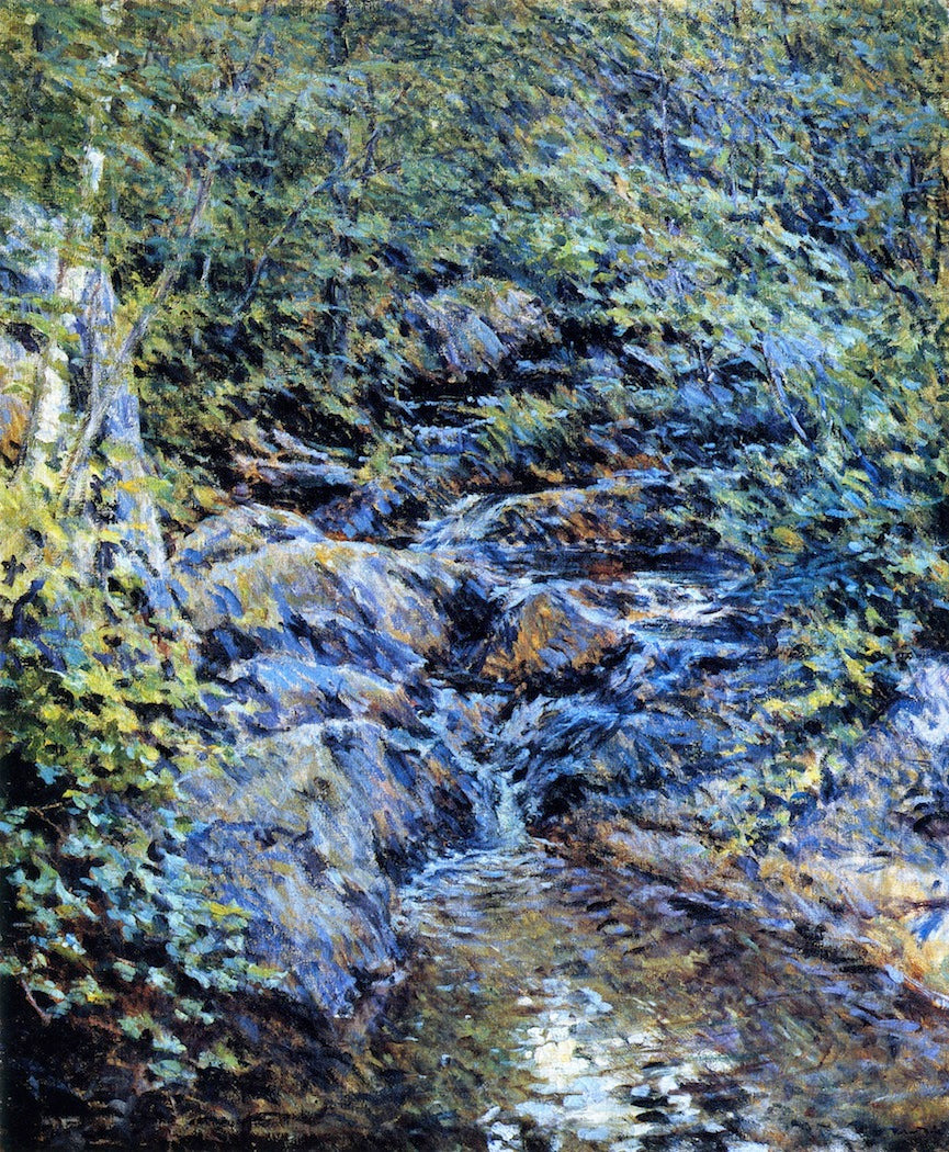 Robert Lewis Reid Landscape with Waterfall 1890 Fine Art Print