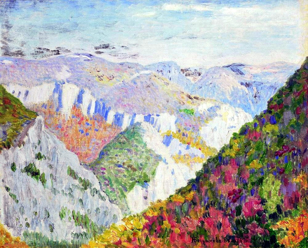 Nikolay Bogdanov Belsky Landscape 1945 Fine Art Print