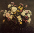 Henri Fantin-Latour Large Bouquet of Chrysanthemums 1873 Fine Art Print