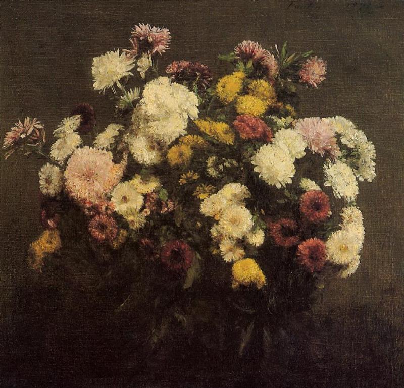 Henri Fantin-Latour Large Bouquet of Chrysanthemums 1873 Fine Art Print