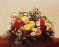 Henri Fantin-Latour Large Vase of Dahlias and Assorted Flowers 1875 Fine Art Print