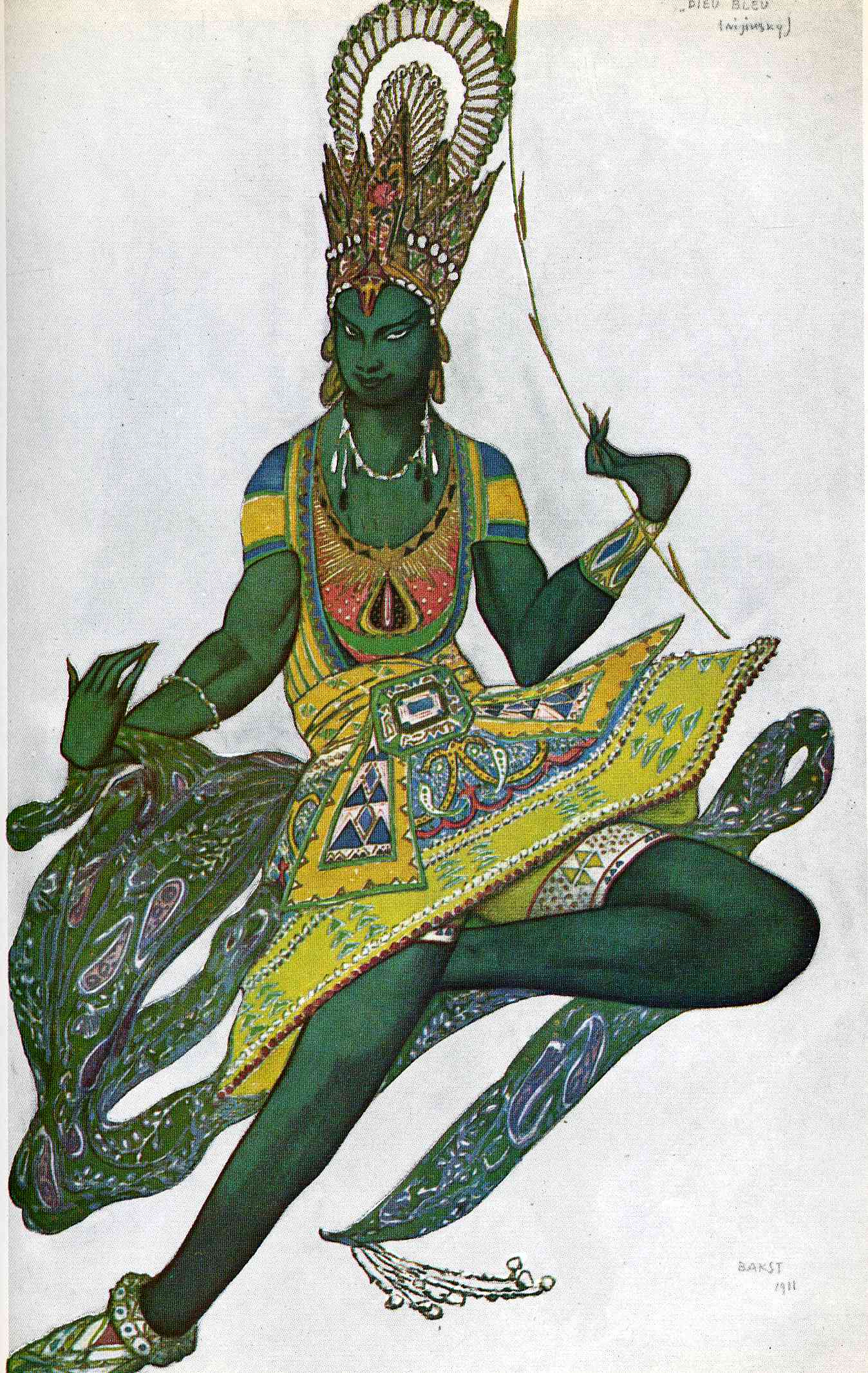 Leon Bakst Le Dieu Bleu Nijinsky in Title Role 1911 Fine Art Print