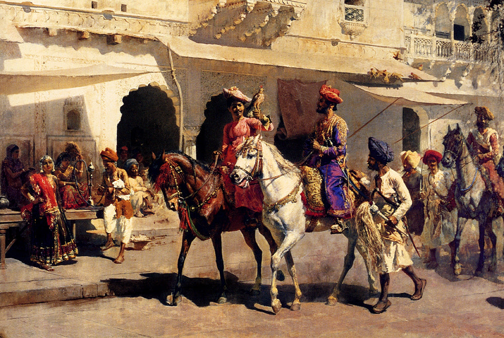 Edwin Lord Weeks Leaving For The Hunt At Gwalior 1887 Fine Art Print