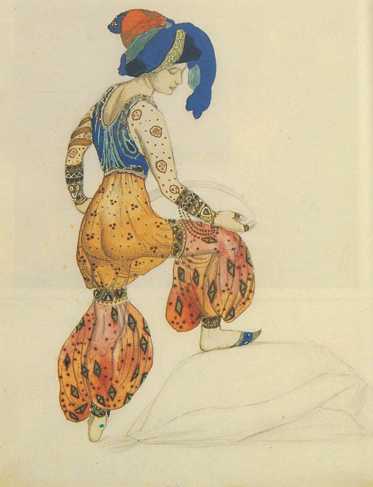 {{ product_title }} Fine Art Print | {{ product_vendor }} Jakero77 Leon Bakst Costume Sketch for Scheherazade Ballet 1910 Fine Art Print Art Print  Jakero77