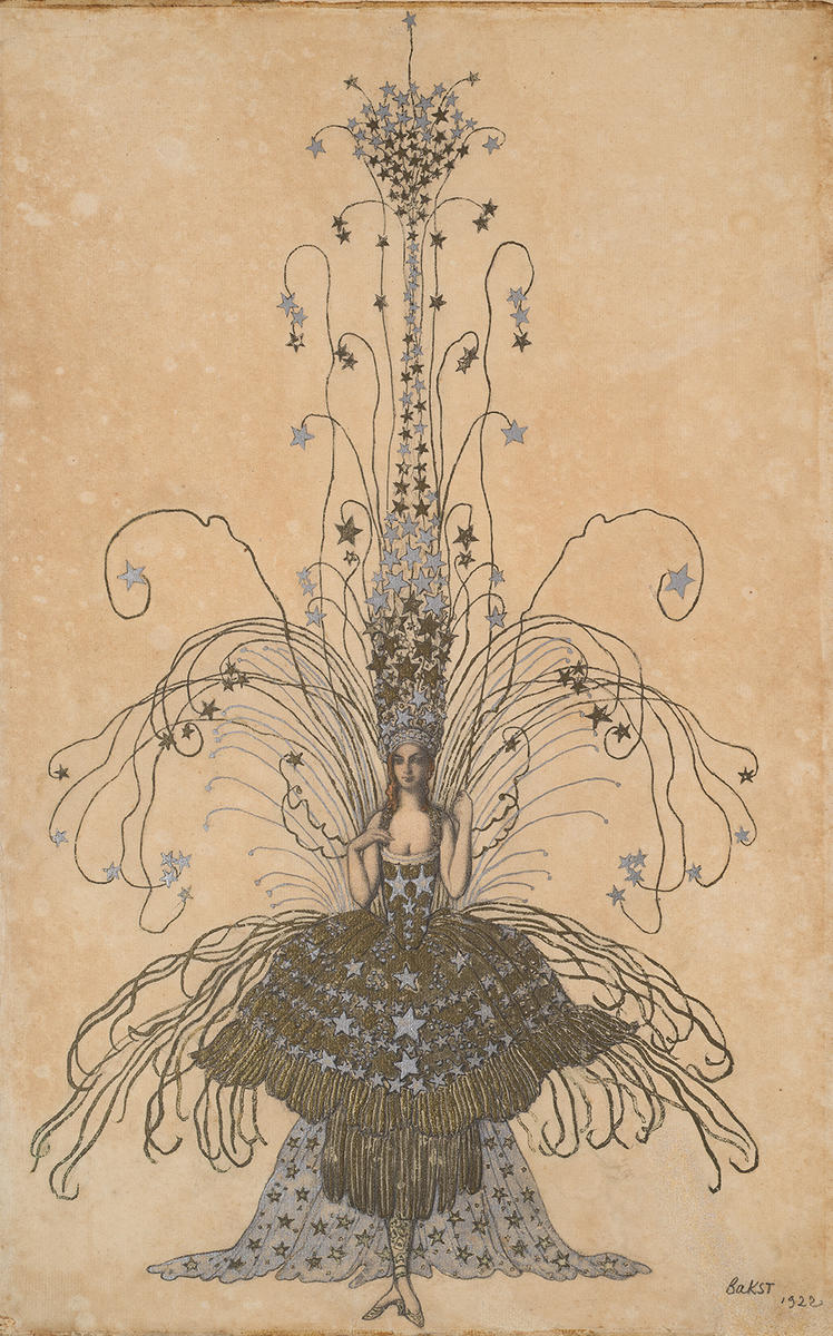 {{ product_title }} Fine Art Print | {{ product_vendor }} Jakero77 Leon Bakst Design for Queen of the Night 1922 Magic Flute Opera Fine Art Print Art Print  Jakero77