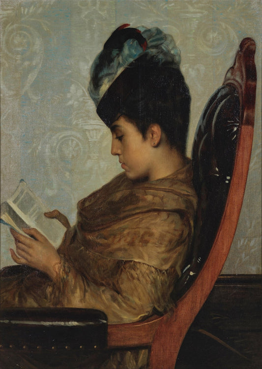 Léon Herbo - La liseuse (circa 1880s) The Reader Fine Art Print Fine Art Print | Jakero77