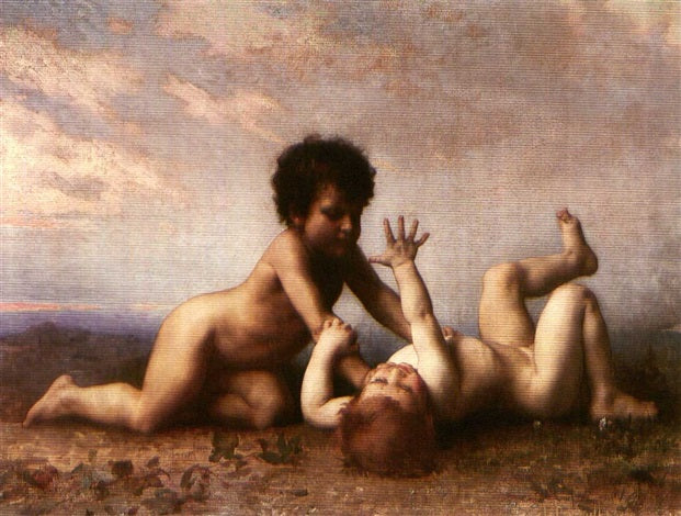 Léon Bazile Perrault Children's fight 1889 Fine Art Print