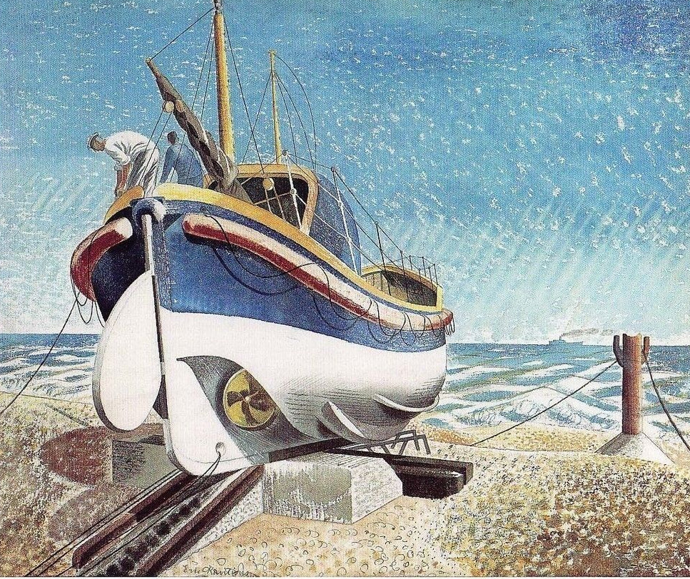 Eric Ravilious LIFEBOAT AT ALDEBURGH 1938 Fine Art Print