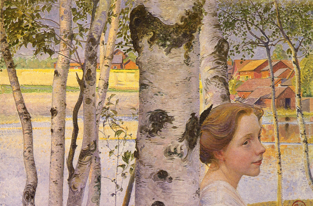 Carl Larsson Lisbeth at the Birch Grove 1910 Fine Art Print