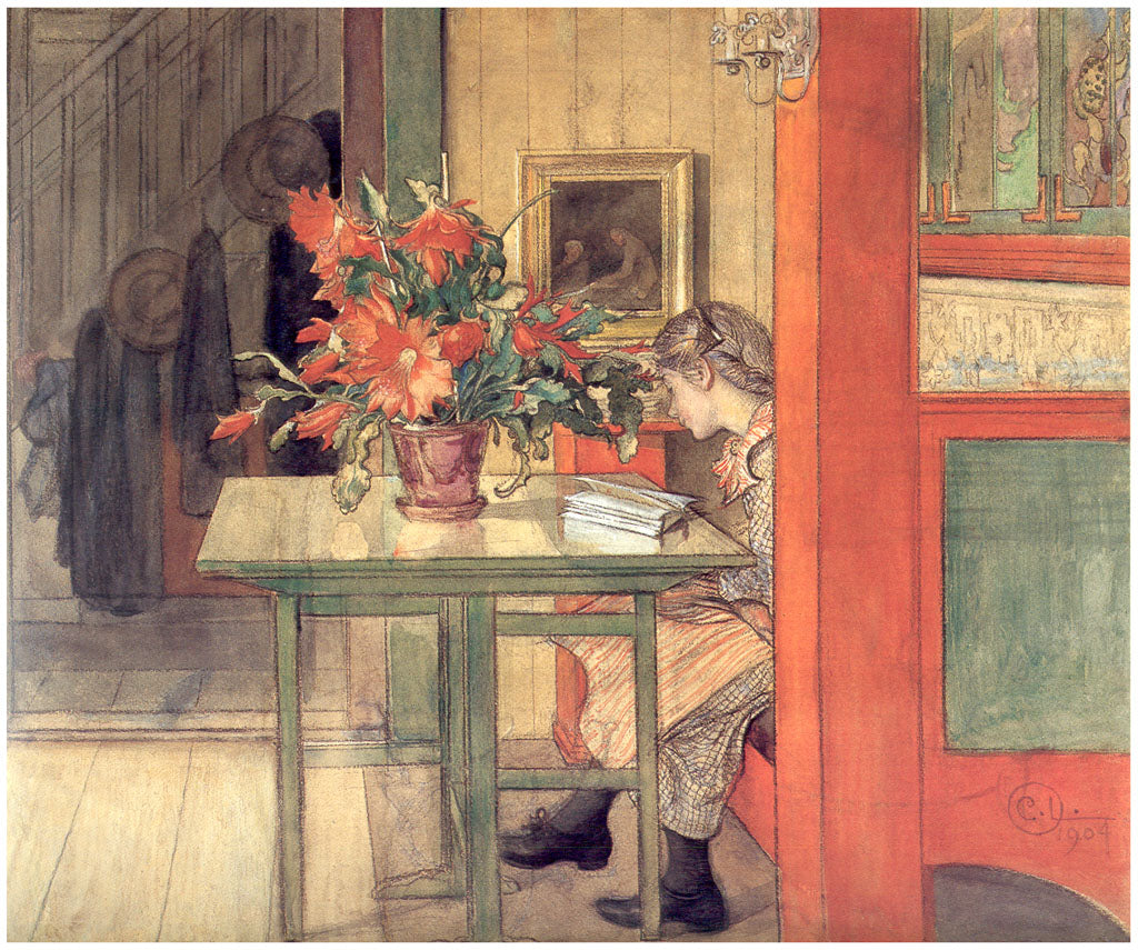 Carl Larsson Lisbeth Reading 1904 Fine Art Print