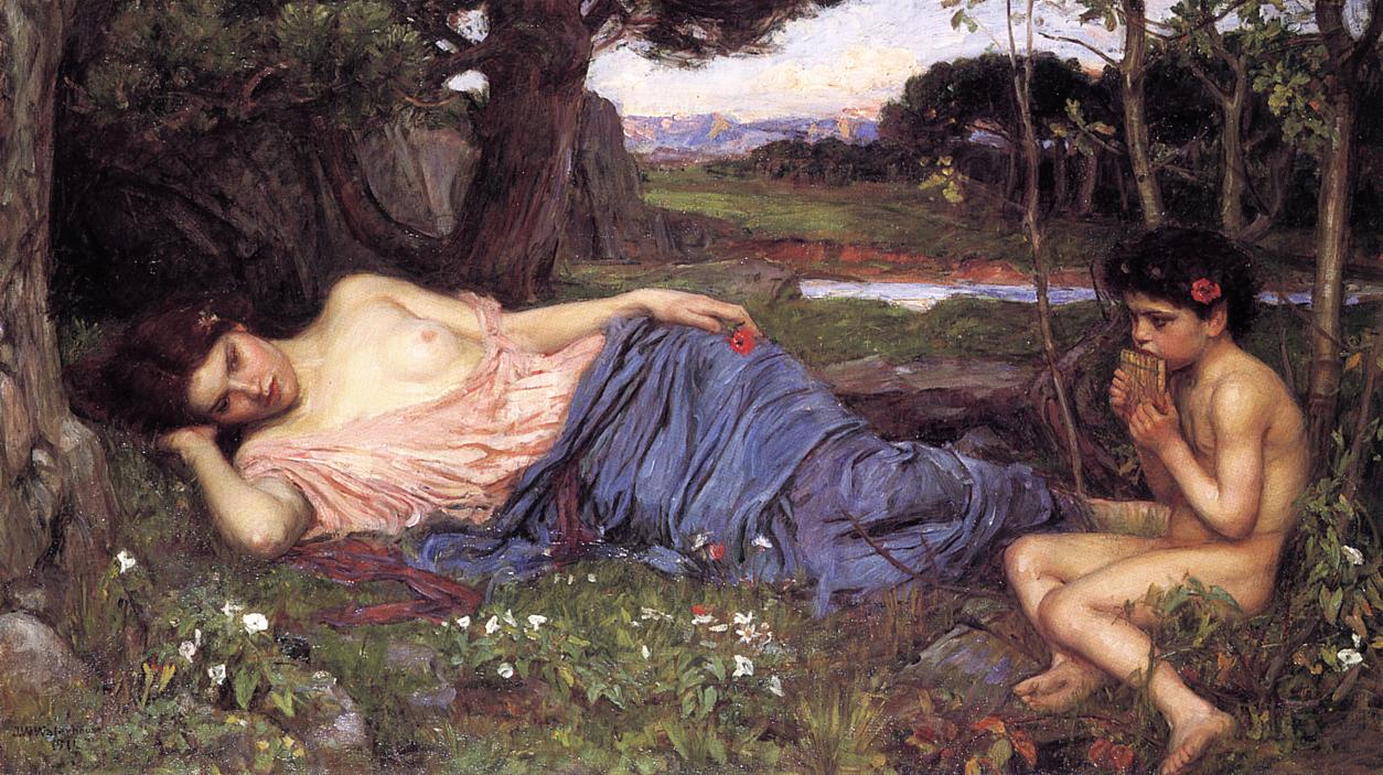 John William Waterhouse Listen to my Sweet Pipings 1911 Fine Art Print