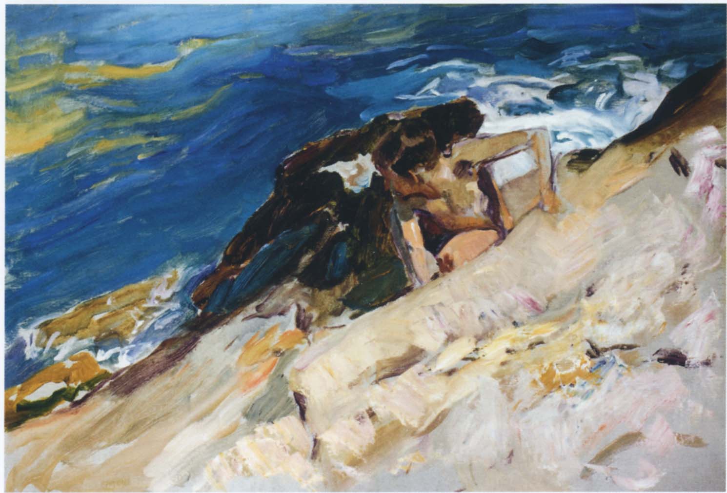 Joaquín Sorolla Looking for Crabs among the Rocks, Javea 1905 Fine Art Print