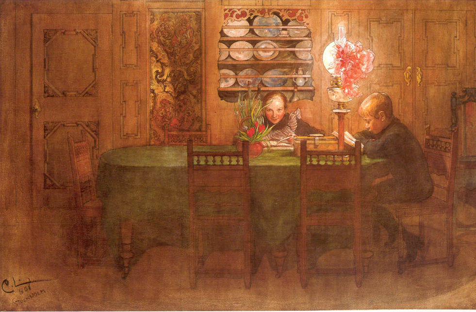 Carl Larsson Los Deberes 1898 Fine Art Print