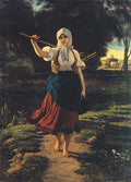 Károly Lotz Gardener Girl 1880 Fine Art Print