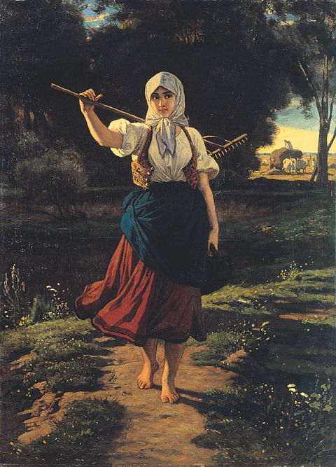 Károly Lotz Gardener Girl 1880 Fine Art Print