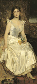 Károly Lotz Ilona Lotz in White 1885 Fine Art Print