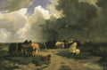 Károly Lotz Horses in a Rainstorm 1862 Fine Art Print