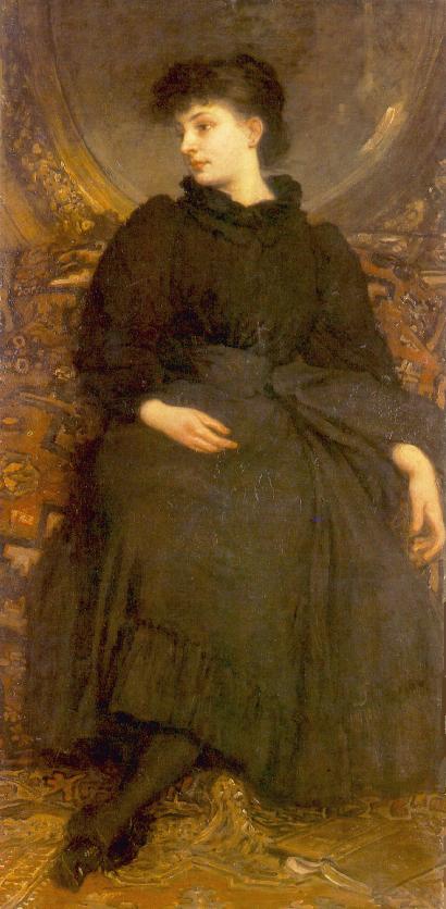 Károly Lotz Kornélia Lotz Dressed in Black 1896 Fine Art Print