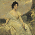 Károly Lotz Kornélia Lotz in White 1900 Fine Art Print