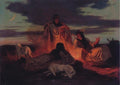Károly Lotz Shepherds at the Fire 1870 Fine Art Print