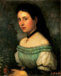 Károly Lotz Young Gilr with Coral Earrings 1864 Fine Art Print