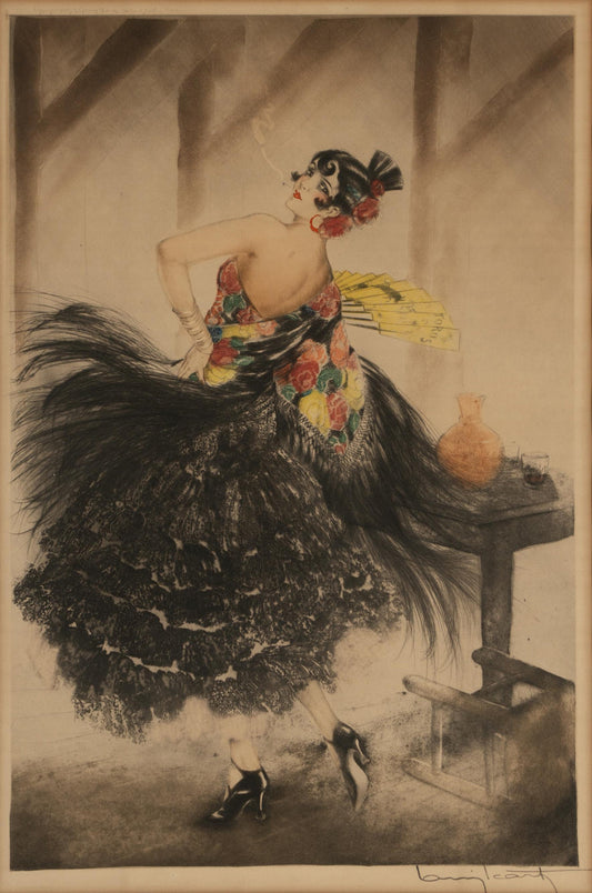 {{ product_title }} Fine Art Print | {{ product_vendor }} Jakero77 Louis Icart Carmen 1927 Spanish Flamenco Dancer Dress Fine Art Print Art Print  Jakero77