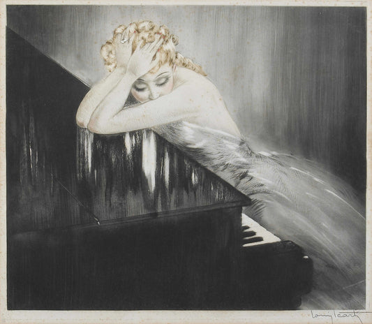 {{ product_title }} Fine Art Print | {{ product_vendor }} Jakero77 Louis Icart The Waltz Dream 1938 Woman at Grand Piano Fine Art Print Art Print  Jakero77
