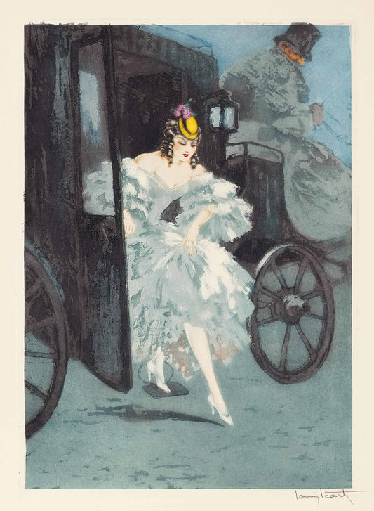 Louis Icart Victorian Coach Arrival circa 1920s Glamor Fine Art Print Fine Art Print | Jakero77