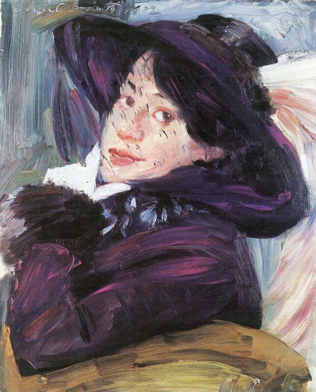 Lovis Corinth Portrait of a Woman in a Purple Hat 1912 Fine Art Print