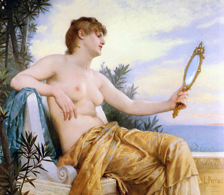 Léon Bazile Perrault The Mirror (Narcissa) 1886 Fine Art Print