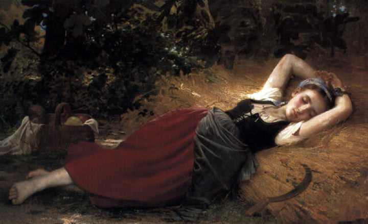 Léon Bazile Perrault A young peasant girl sleeping 1874 Fine Art Print