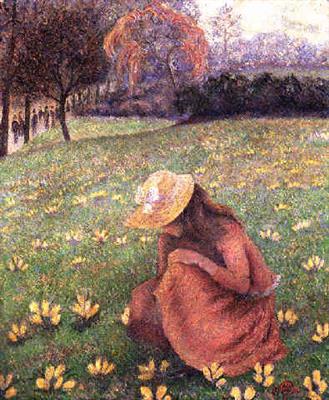 Lucien Pissarro Les Crocus 1900 Fine Art Print