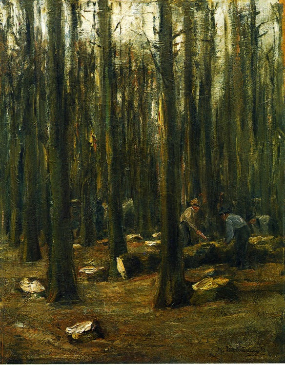 Max Liebermann Lumberjack in the Forest 1898 Fine Art Print