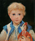 Albrecht Anker Girl with jumping Jack (Marie Anker) 1875 Fine Art Print