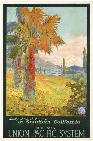 Southern California Union Pacific Railroad Vintage 1930 Fine Art Print