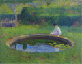 Henri Martin Madame Martin by the Pool in Marquayrol 1920 Fine Art Print