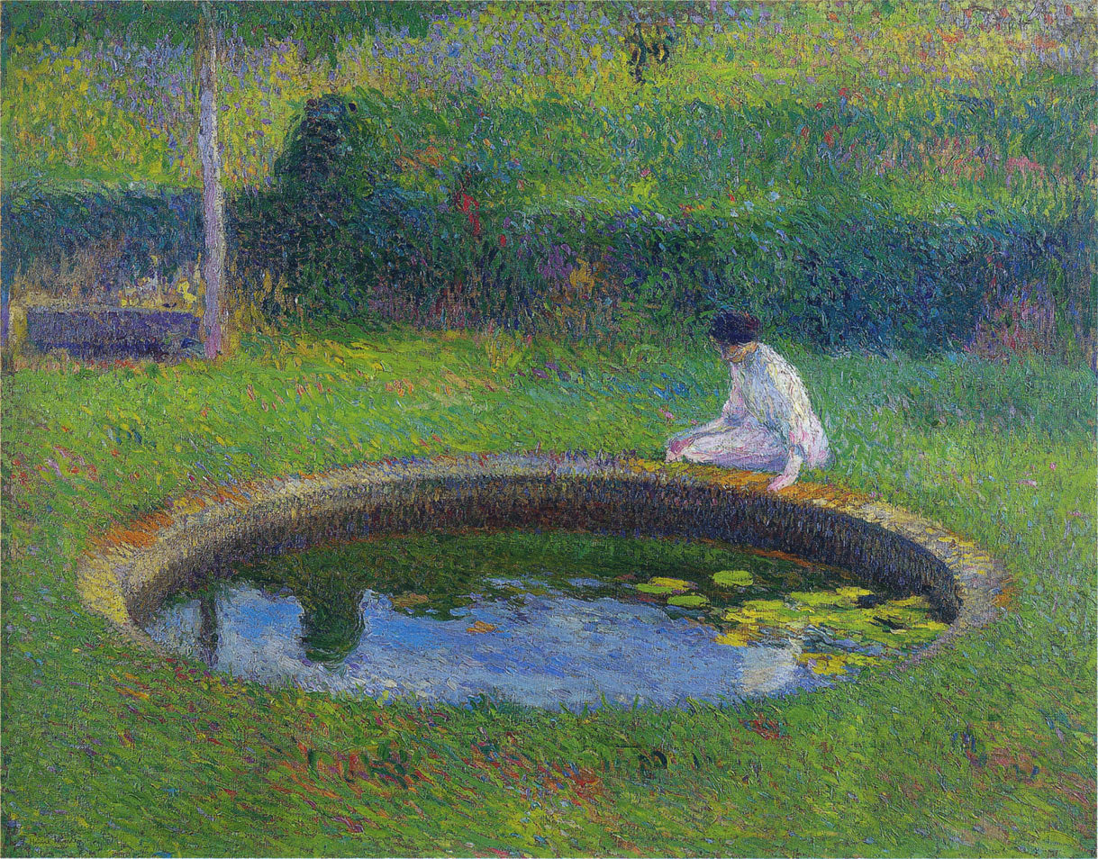 Henri Martin Madame Martin by the Pool in Marquayrol 1920 Fine Art Print