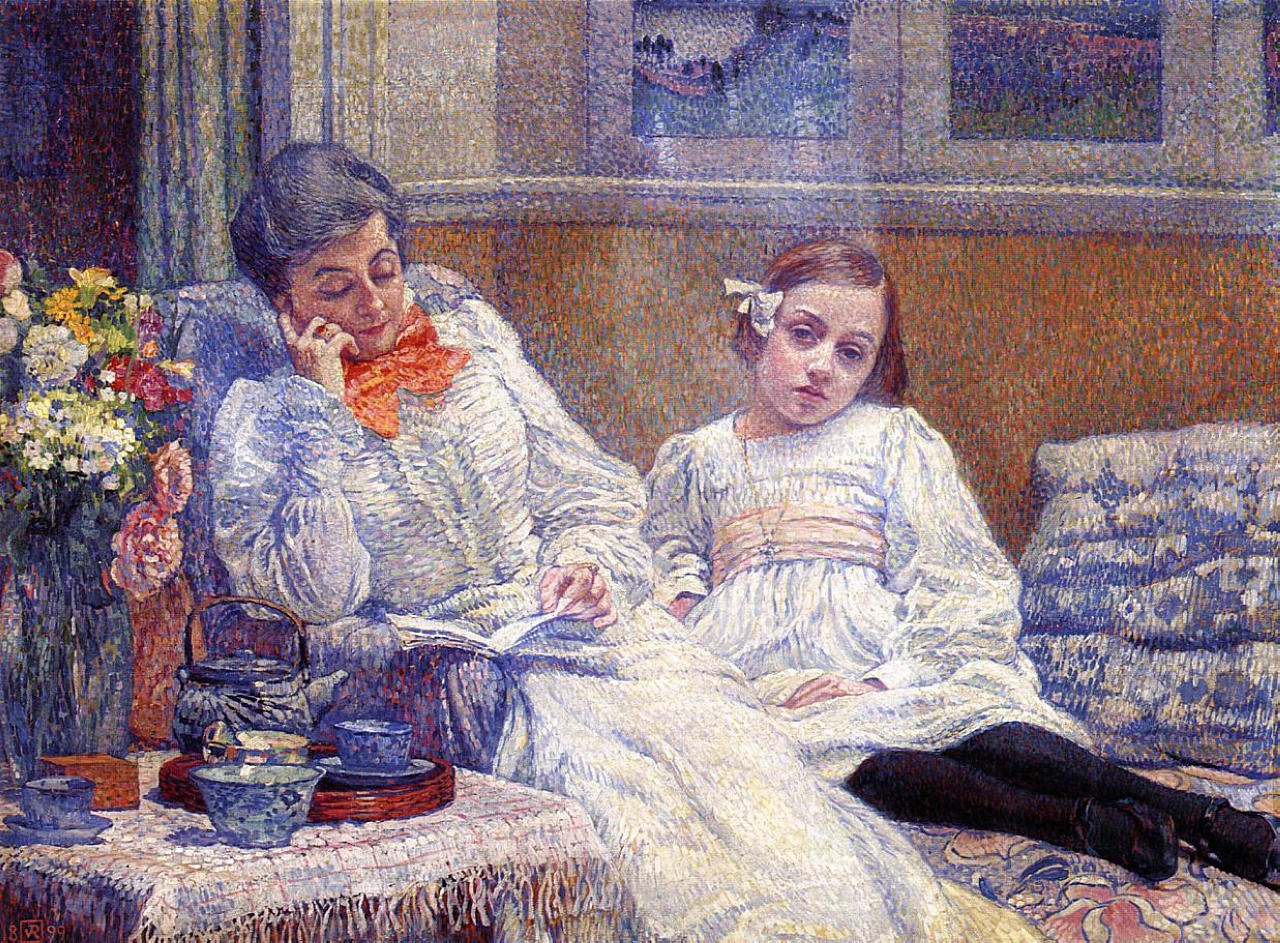 Theo van Rysselberghe Madame Theo van Rysselberghe and Her Daughter 1899 Fine Art Print
