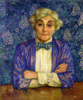 Theo van Rysselberghe Madame van Rysselberghe in a Checkered Bow Tie 1918 Fine Art Print