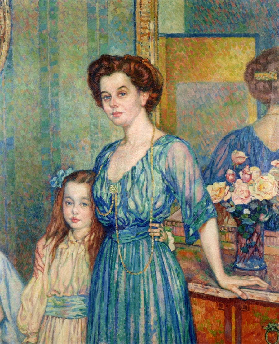 Theo van Rysselberghe Madame Von Bodenhausen with Her Daughter Luli 1910 Fine Art Print